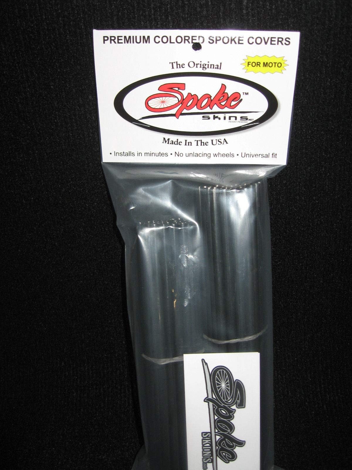 Spoke Skins Motocross Dirt Bike Cover Wraps - Black - Mini Fits 14