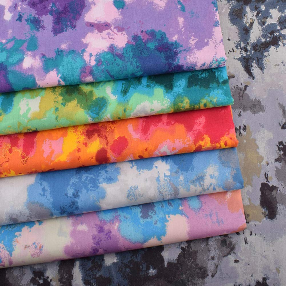 Fat Quarters Fabric Bundles, 6Pcs 100% Cotton 19.69” x 19.69” (50cmx50cm) Precut Quilting Fabric Squares Sheets for DIY Patchwork Sewing Quilting Crafting, No Repeat Design (Batik Pattern)