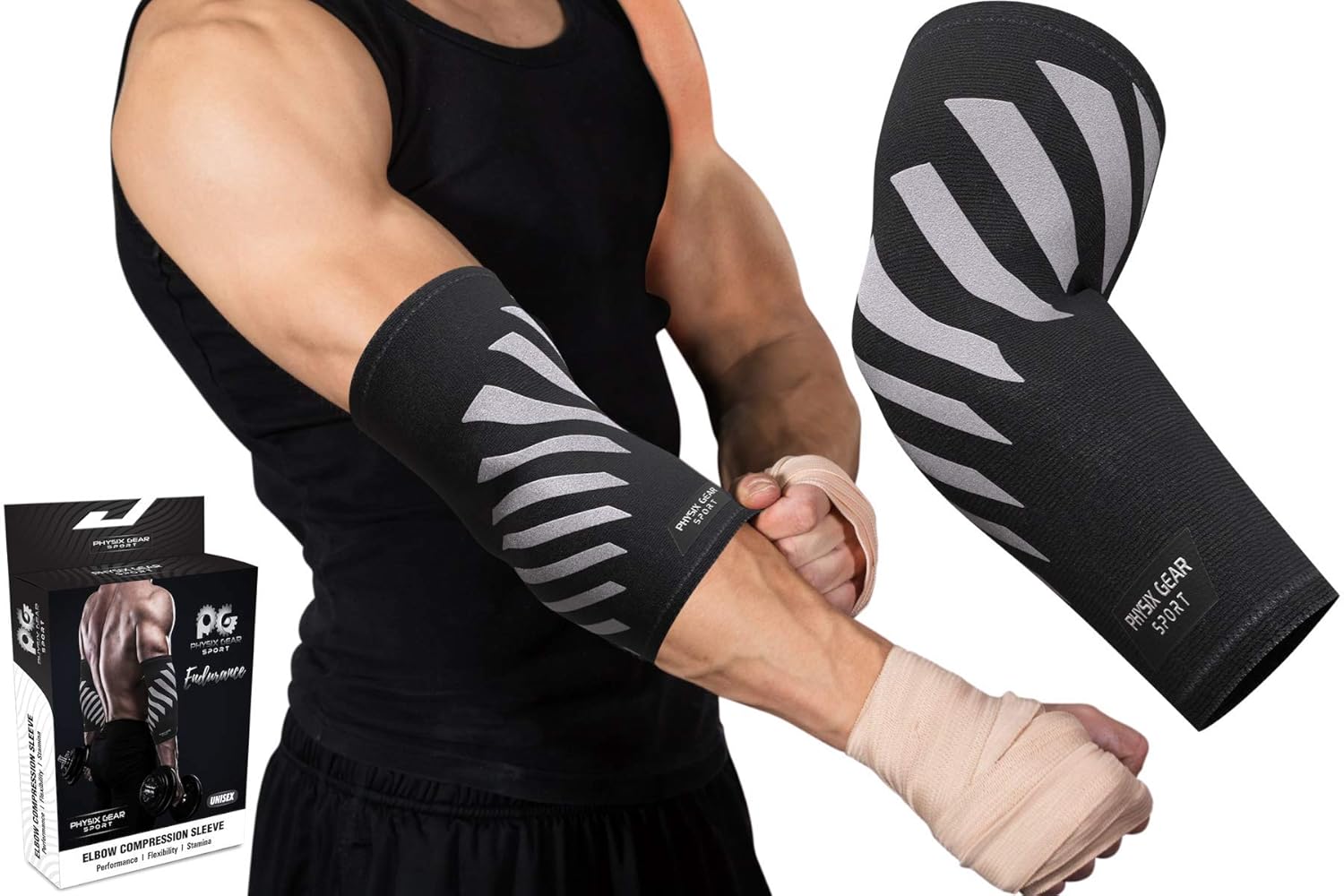 Physix Gear Elbow Brace for Tendonitis Best Compression Arm Sleeve