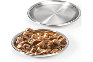 HARHANA Stainless Steel Cat Dishes for Food and Water Bowls for Kittens and Baby Cats Small Pets Relief of Whisker Fatigue -2 Sets Shallow Style