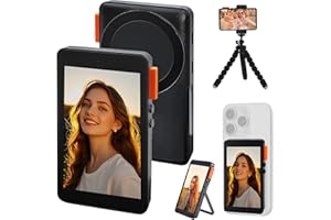 EIOYUMY Magnetic Phone Selfie Monitor Screen, 1080P Wireless Back Camera Selfie Monitor with Focus Adjustment, Audio Sync, Ph