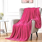 Walensee Fleece Blanket Plush Throw Fuzzy Lightweight (Throw Size 50x60 Hot Pink) Super Soft Microfiber Flannel Blankets for Couch, Bed, Sofa Ultra Luxurious Warm and Cozy for All Seasons