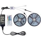 WenTop Led Light Strip Kit SMD 5050 32.8 Ft (10M) 300leds RGB 30leds/m with DC12V UL Listed Power Supply and 44 Key Ir Controller for TV,Bedroom,Kitchen Under Counter, Under Bed Lighting