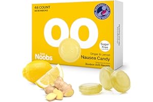 Lemon Ginger Candy for Nausea by LoveNoobs™, Best for Pregnancy Nausea, Lemon Ginger Candy Drops, Sugar-Free, B6