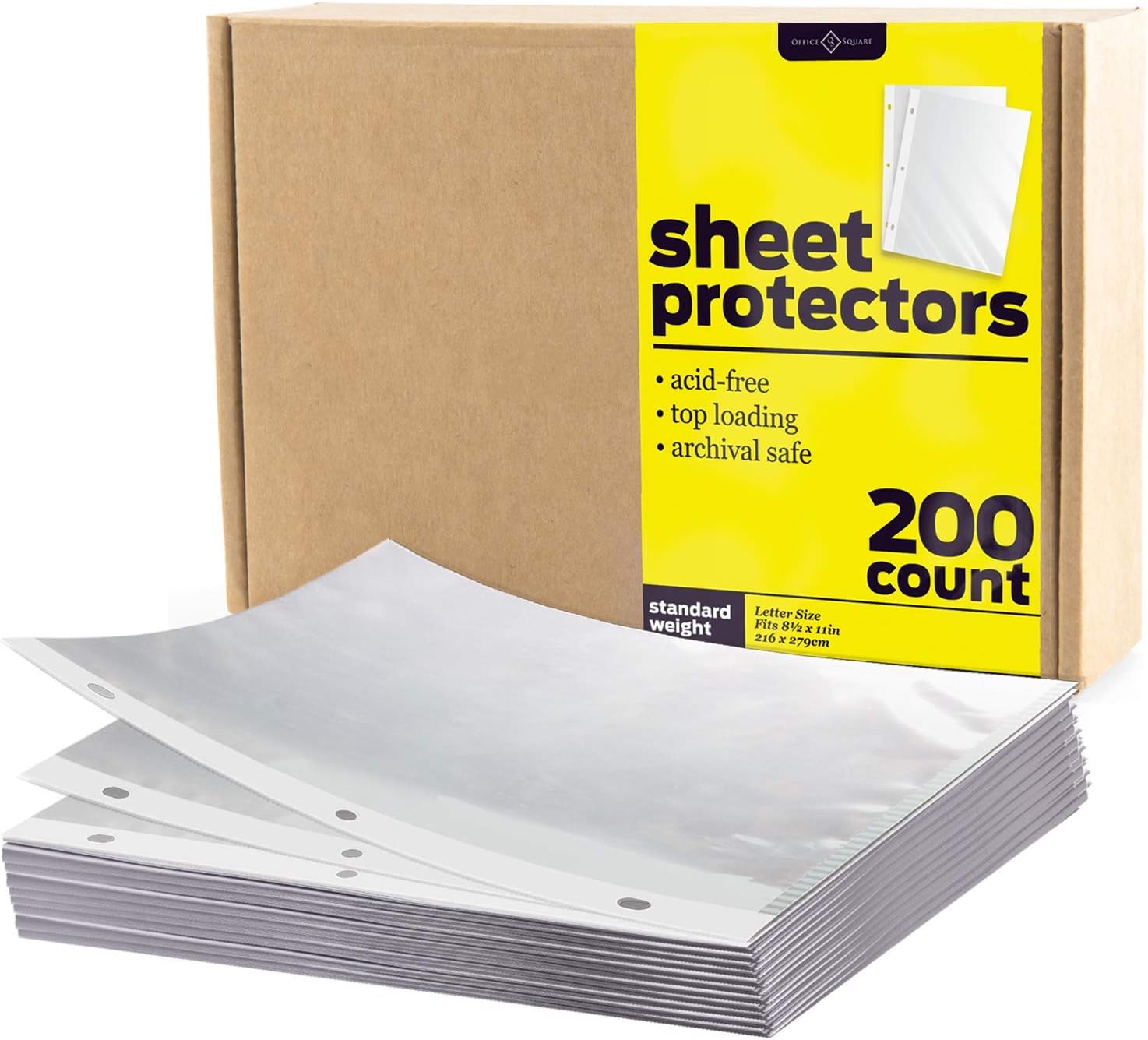 200-Pack Standard (Not Economy) Weight Clear Sheet Protectors by Office Square