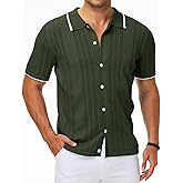 MAPICK Men's Linen Shirts Short Sleeve Button Down Casual Shirt Business Dress Clothing Beach Fashion Summer Tops