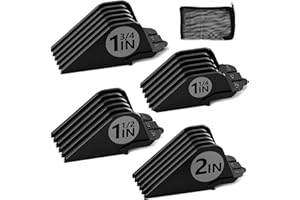 CR8GR8 Clipper Guards Set 10 12 14 16 Compatible with Wahl Clippers, 4pcs Extra Long Clipper Guides Replacement - 2", 1.75", 1.5", 1.25" Hair Guard Clipper, Black Clipper Guards for Wahl