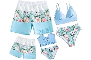 NIKDUCK Matching Family Swimwear Family Matching Swimsuit Set Mommy and Me Swimsuit Family Bikini Matching Sets