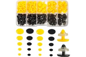 Zhbrchz 272pcs Plastic Safety Noses 5 Sizes 2 Colors Craft Oval Nose Eyes with Washers for Amigurumi Crochet Bears Puppet Stuffed Animals Doll Making