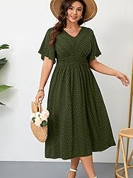 RWJ Women's Plus Size Maxi Dress V Neck Short