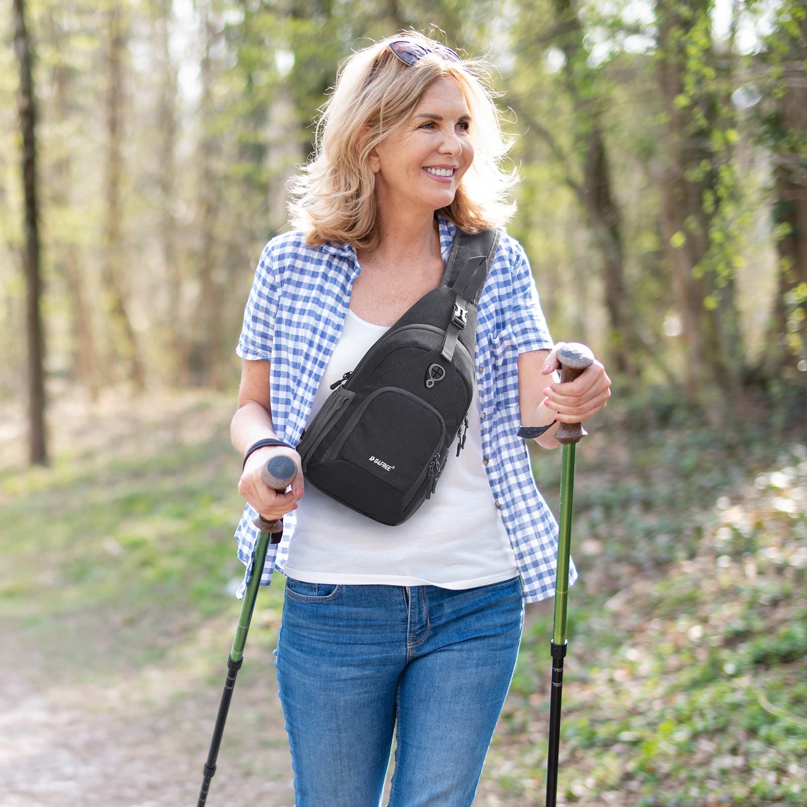 G4Free RFID Sling Bag Crossbody Backpack Small Chest Shoulder Bag Hiking Outdoor