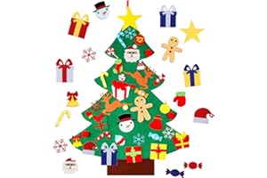 DIY-GENG 3.5FT Felt Christmas Tree for Kids Toddlers Wall Hanging DIY Felt Xmas Tree with Ornaments Christmas Decorations Gifts, Kids' Felt Craft Christmas Tree
