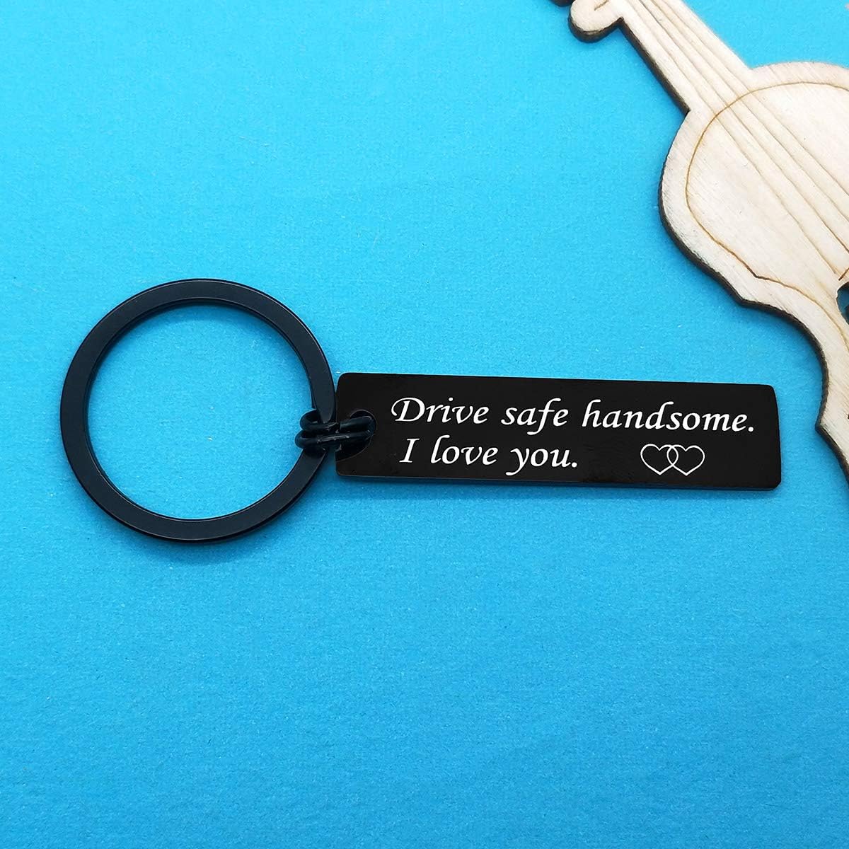 Huwujiu Valentines Day Gifts for Men Drive Safe Keyring for Him Drive Safe Handsome I Love You Keyring Gifts for Boyfriend Husband Son Fathers Day Christmas Birthday Gift Trucker Dad Gift - Image 3