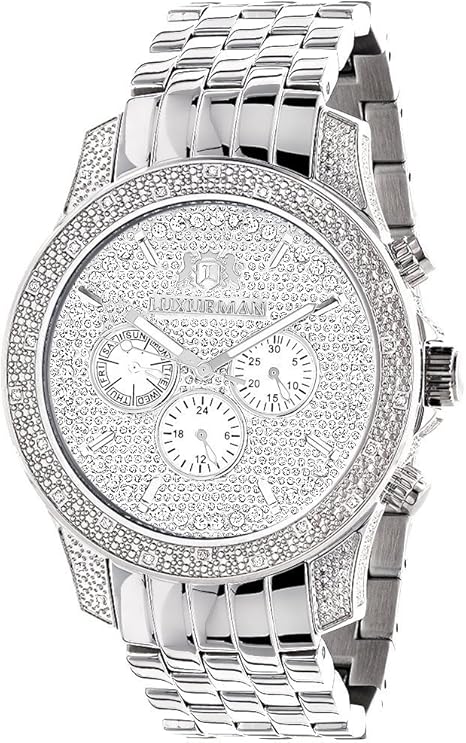 Mens Designer Diamond Watch 0.50ctw of Diamonds by Luxurman