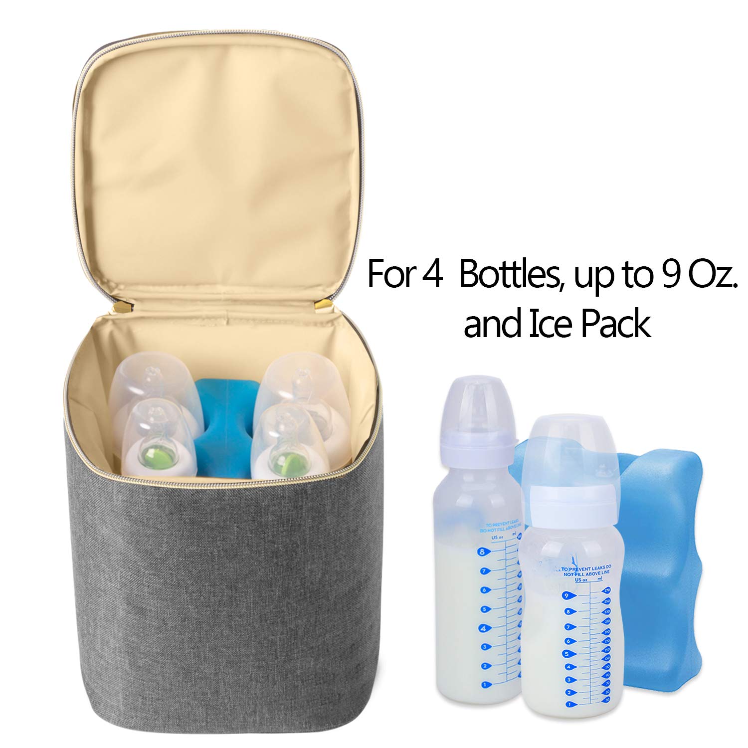 Warming Bags Baby Baby Bottles Bag for up to 4 Large 9 Ounce Bottles