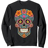 Halloween Sugar Skull Calavera Sweatshirt