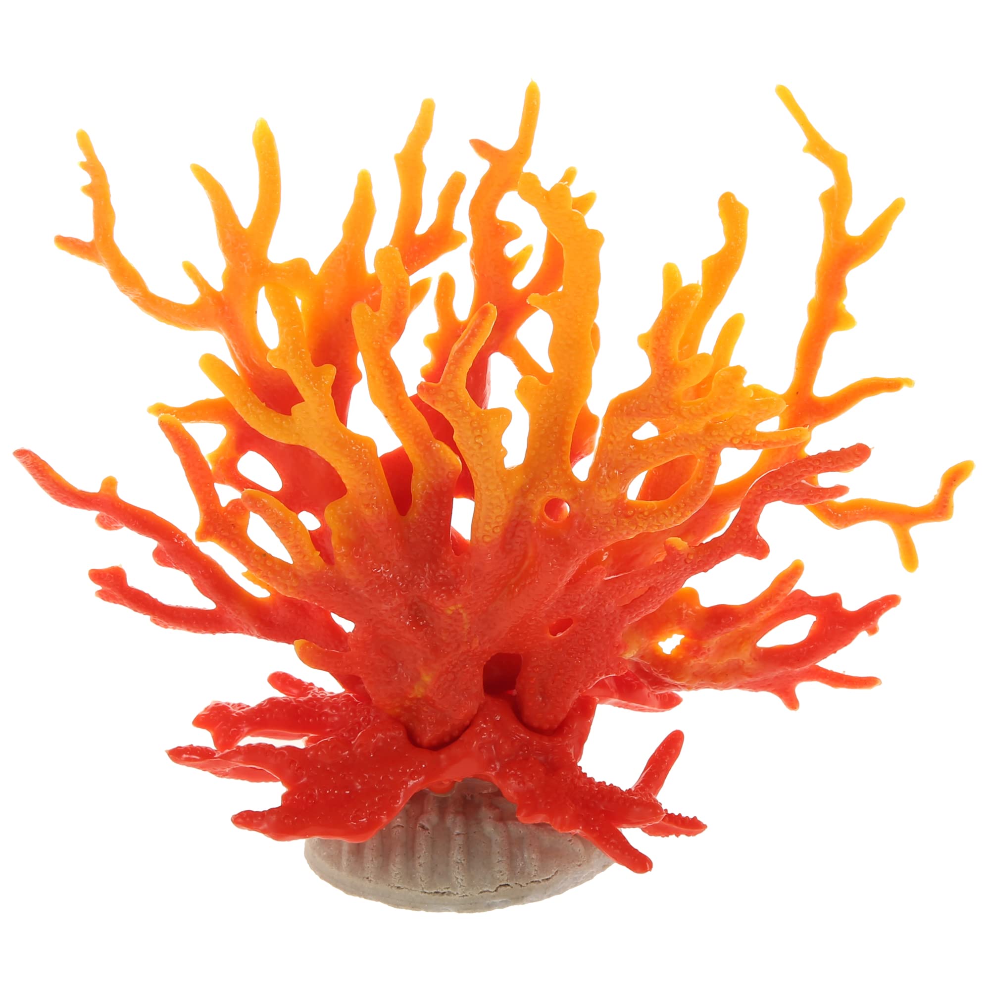 VOCOSTE Coral Reef Decor, Mini Faux Coral Decor for Aquarium Decorations, Yellow Red,6.5"x5.83"