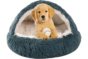 WGOOGW Dog Beds for Small Dogs, Cat Bed Cave, Washable Cute Cat Bed, Cozy Nook Pet Bed for Dogs or Cats, Anti-Slip Puppy Bed Fits up to 12 lbs Pets(Dark Grey, 20" x 20")