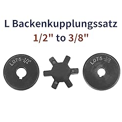 uxcell 1/2" to 3/8" L075 Flexible 3-Piece L-Jaw