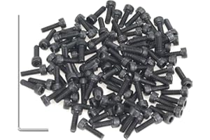105 Pieces M2.5 x 8mm Socket Head Cap Screws, Thread Pitch 0.45mm, Sutemribor M2.5 Black Screws, 12.9 Grade Alloy Steel, Black Oxide Finish, Fully Threaded