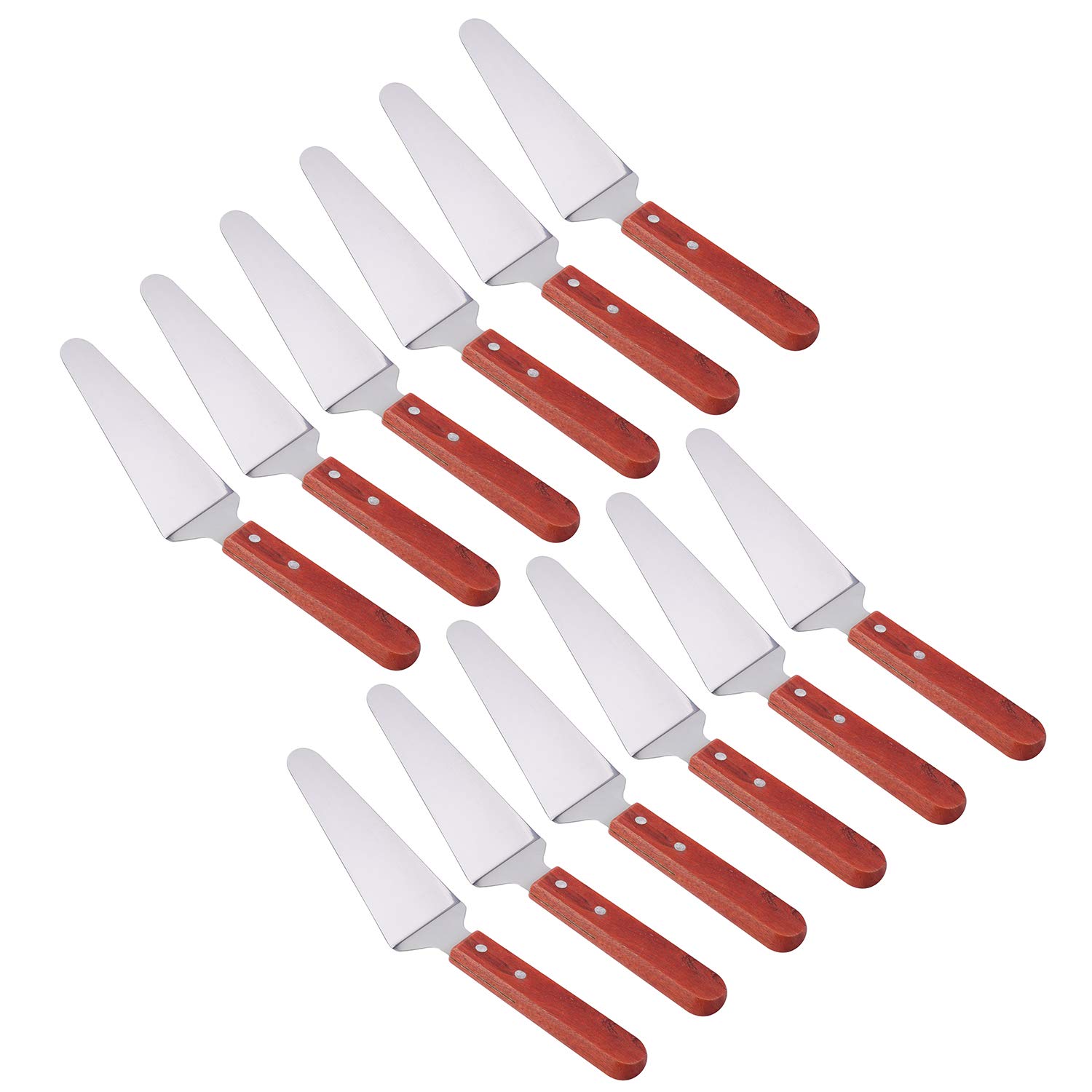 Photo 1 of *Only 8* Tosnail 12 Pack Stainless Steel Pie Server Pizza Spatula Cake Cutter Slicer with Wooden Handle