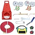 Oxy Acetylene Torch Kit, Portable Oxyacetylene Welding and Cutting Kit with Pressure Gauge and Brass Nozzle, Welding Torch Kit, Welding Cutting Torch Kit with Pipe (Only Welding, Without Gas Cylinder)