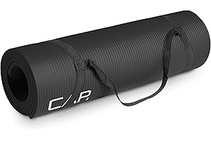 CAP Barbell 1/2-Inch High Density Exercise Yoga Mat with Strap | Multiple Options