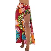 Back From Bali Womens Floral Print Sarong Swimsuit Beach Cover Up Wrap Skirt Pareo