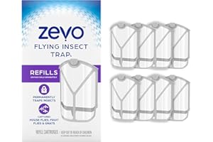 Zevo Flying Insect Trap Refill Cartridges, Fly Trap, Fruit Fly Trap (8 Refill Cartridges)