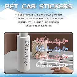 QBOONPT Hello Beautiful Car Decals, Car Rearview
