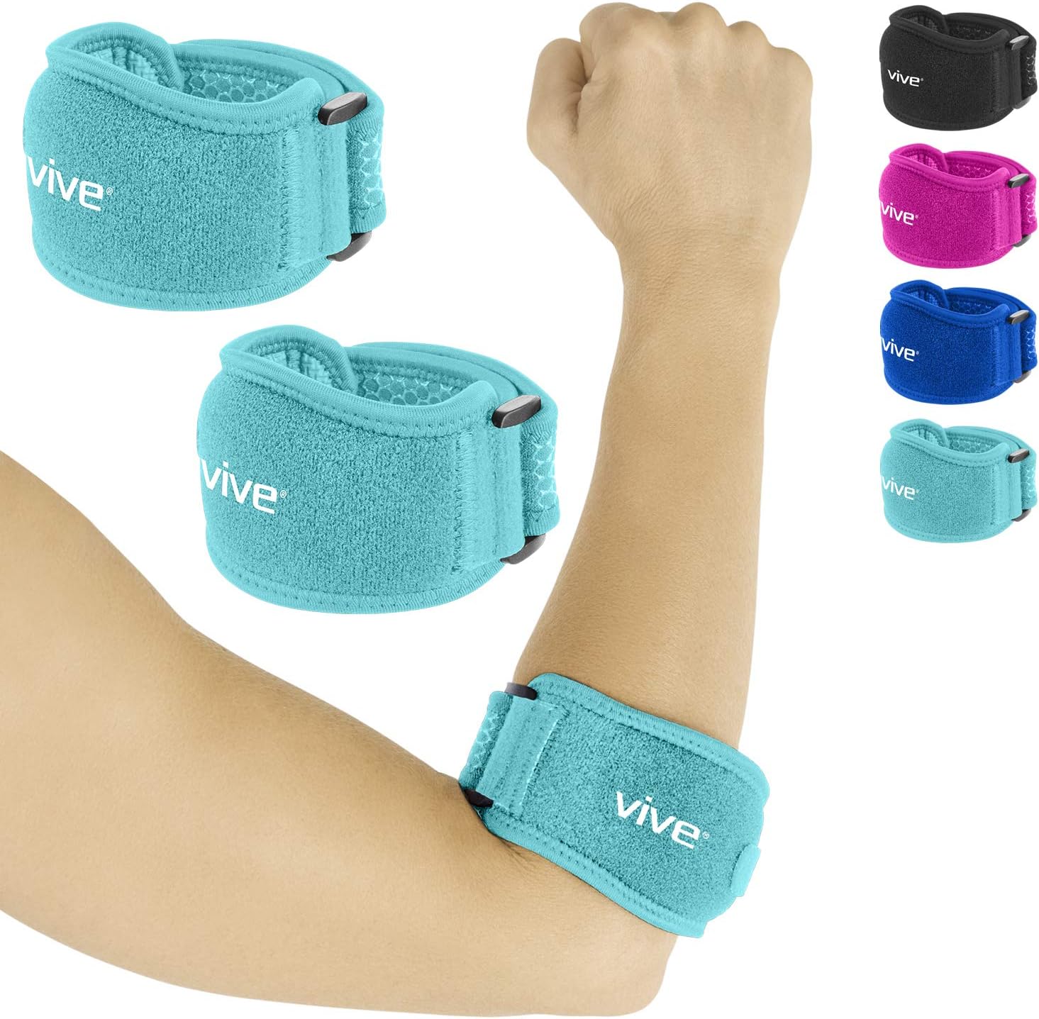 Vive Tennis Elbow Brace (Pair) Rheumatoid Arthritis Strap for