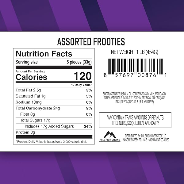 FROOTIES ASSORTED FRUIT CHEWS – 1 POUND BULK CANDY BAG – SOFT & CHEWY FRUITY CANDY MIX – GREAT FOR PARTIES, PINATAS, AND BUFFETS