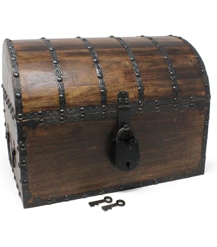 Amazon.com: Nautical Cove Wooden Pirate Treasure Chest with Lock