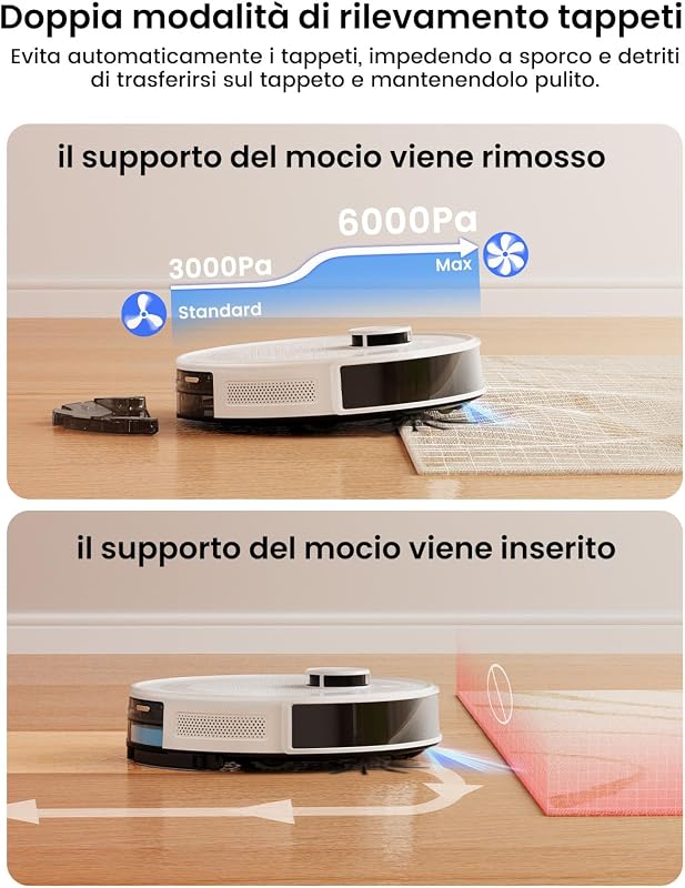 M2L Plus Robot Aspirapolvere Lavapavimenti con Mappatura, 6000 Pa — foto 5 di 8