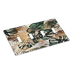 Green Tropical Leaves Gold Palm Leaf Botanical Quad