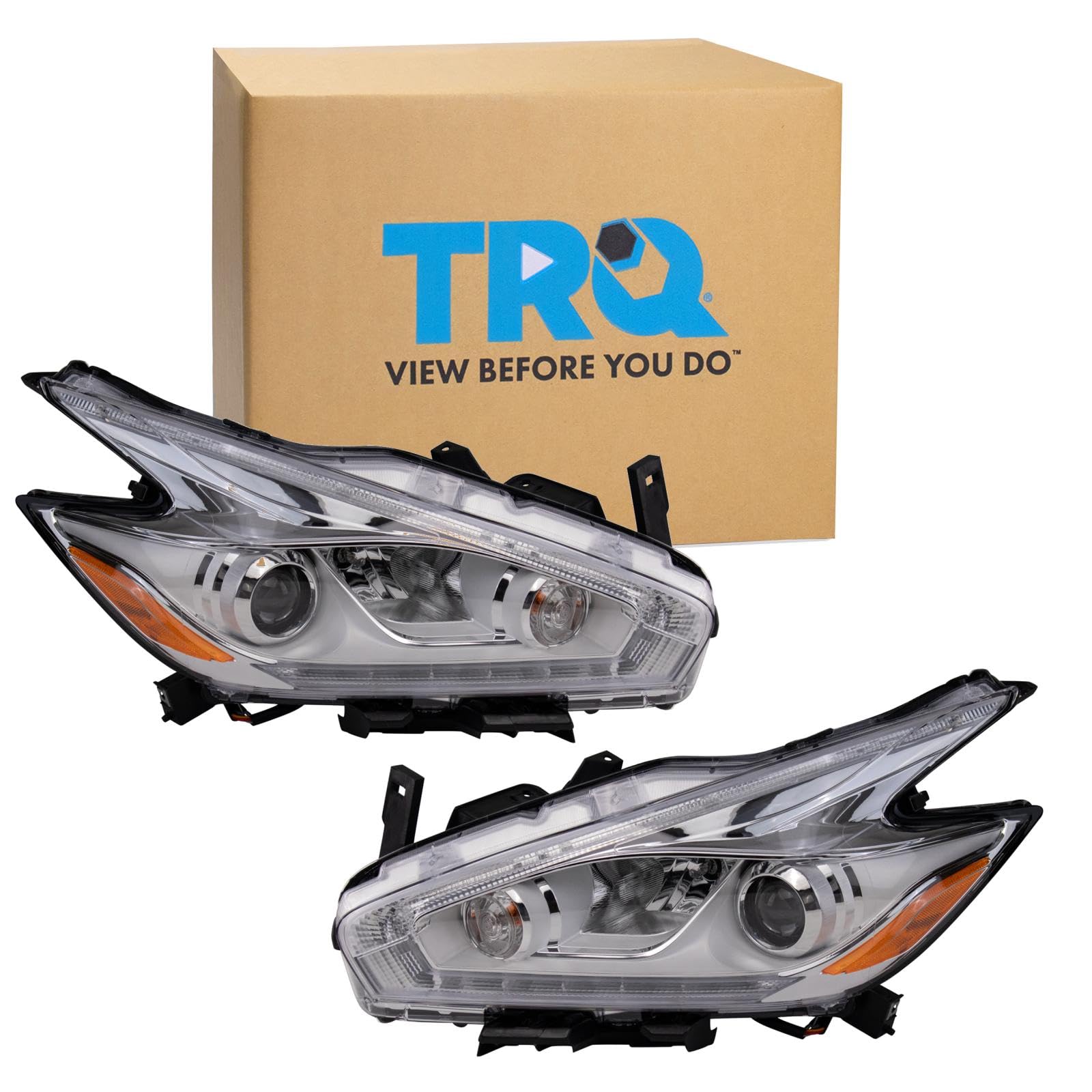 TRQ Headlight Assembly Set Headlights Driver