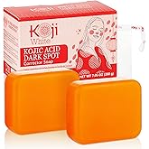 Koji White 4% Kojic Acid Dark Spot Corrector Soap For Exfoliating & Moisturizes with Vitamin C, Licorice Root Extract, Hydrating & Even Skin Tone Cleansing Bar for Face & Body, Vegan, 3.52 Oz (2 Bars)