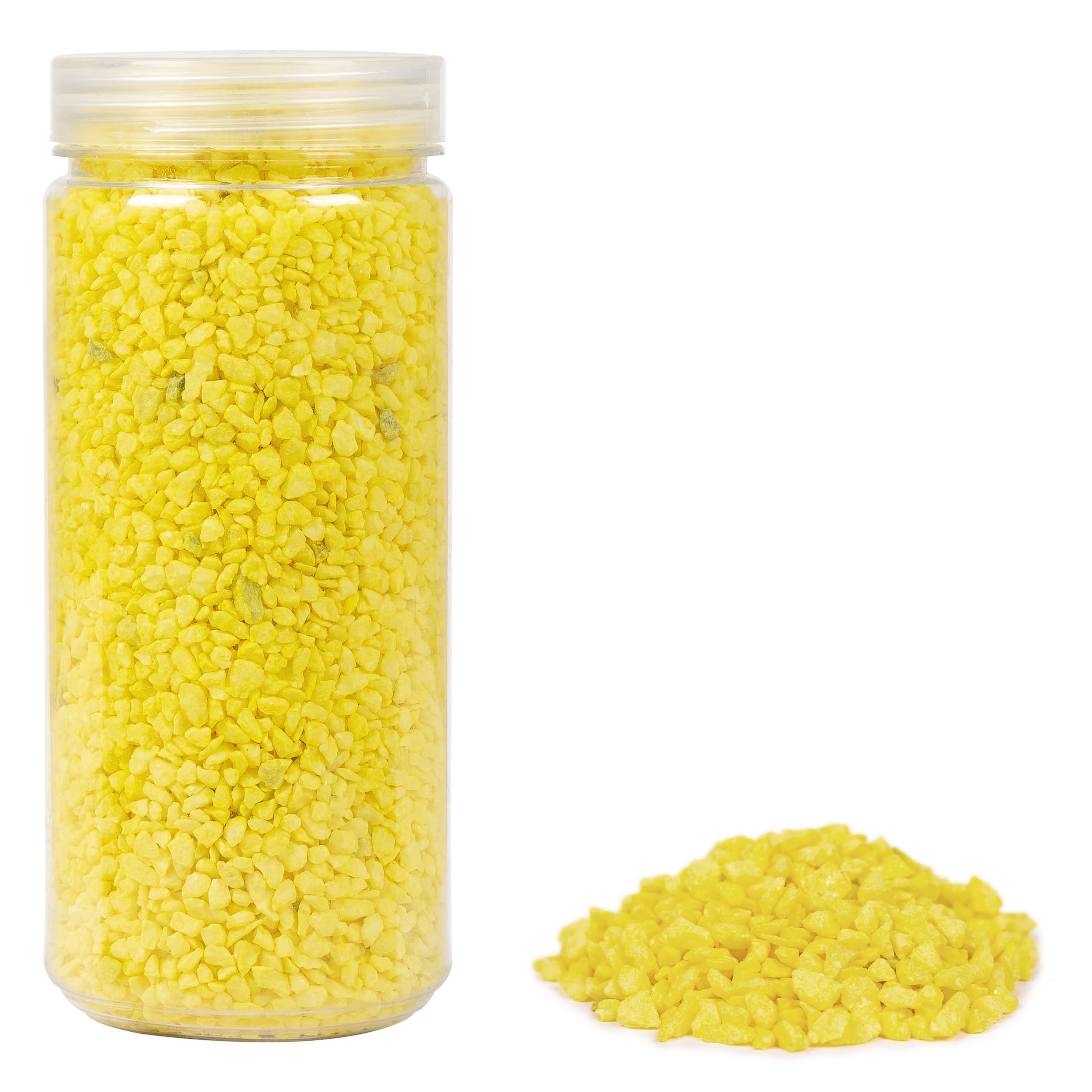 HEKU Coarse Decorative Granules in Yellow, Approx. 750 g, Versatile, Ideal for Weddings and Craft Projects, Resealable Tin