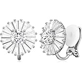 Clip on Earrings Women, 14K Gold Hoop Clip-On Earrings for Women, Hypoallergenic Non Pierced Croissant Earrings