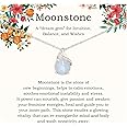 AnalysisyLove Sterling Silver Moonstone Necklace, New Beginnings, Inspirational Gifts for Women, Moonstone Jewelry, Best Friend Birthday Gift ideas
