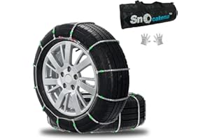 SNOCATENA Snow Chains for Car and SUV,Cable Tire Chain,Compatible with Tire Width 195 205 215 225 235 235 MM - Set of 2