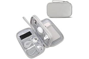 XQXA Electronics Organizer Travel Case, Cable Organizer Bag, Electronic Accessories Carry Case Water Resistant Double Layers Tech Storage Bag, Travel Essentials for Cord, Charger, Earphone, Grey