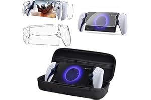 AZURAOKEY EVA Protective Case Compatible with Playstation Portal, Tempered Film Clear Screen Protector with Transparent PC Protective Case for Sony Playstation Portal