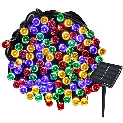 Tuokay Solar Lichterkette Außen, 22m 200 LED 8 Modi, Wasserdicht LED Außenlichterkette, Dekorative Beleuchtung für Garten, Ba
