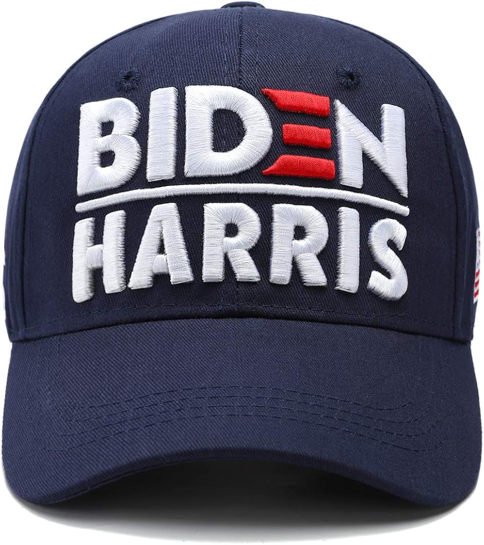 Joe Biden Harris 2020 Hat for 46th President Election Dimensional Embroidery Cotton Baseball Cap with American Flag: Clothing