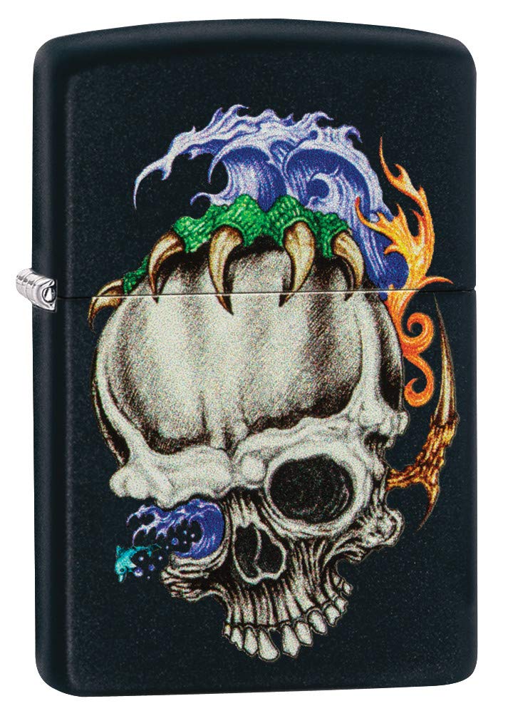 Zippo Classic Lighter Skull Claw, Brass, Individual Design, Original Pocket Size