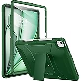 Soke Case for iPad Air 13-Inch M3 2025 & M2 2024,with Built-in Screen Protector and Kickstand, Rugged Full-Body Heavy Duty Protective Cover for Apple iPad Air 13 - Alpine Green