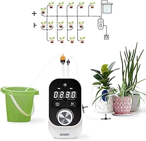 JAKEMY Automatic Drip Irrigation Kit,Mini Size Big Power Houseplants Self Watering System with 1-23 Hour & 1-30 Day Interval Programmable Timer,for 15 Potted Plants