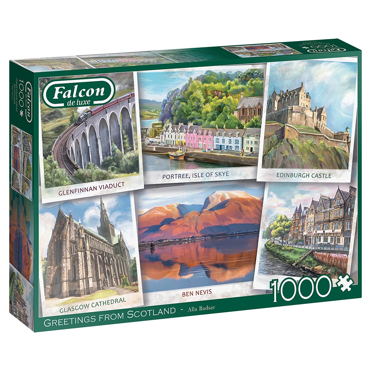 Jumbo, Falcon de luxe - Greetings from Scotland, Jigsaw Puzzles for Adults, 1,000 piece