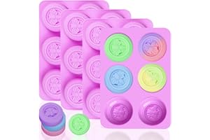 Fuehbur 3D Bee Silicone Soap Molds 4 PCS, Round Beehive Honeybee Shape 6 Cavities Molds Set Great for Soaps DIY Handmade Making, Cake Baking Biscuit Chocolate Moulds, Ice Cube Tray-4 Packs【Purple】